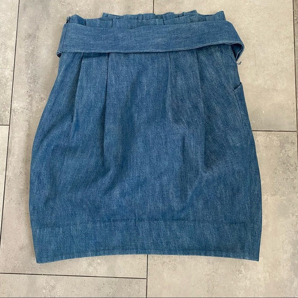 3.1 Phillip Lim blue paper bag mini skirt chambray size 4 - Picture 3 of 8